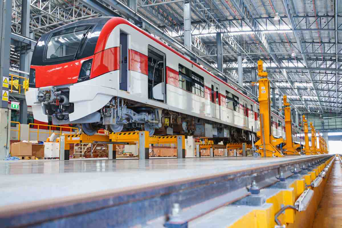 Train Having Regular Maintenance Performed On