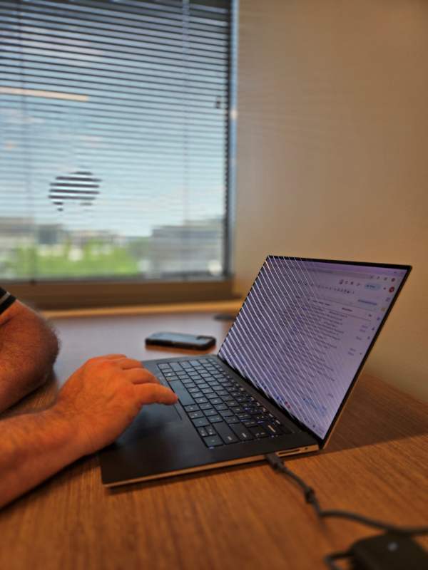 M&A Consultant Working on Laptop