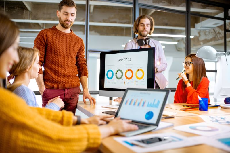 Marketers Reviewing Their Analytics