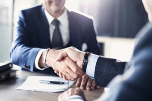 business partnership meeting in office