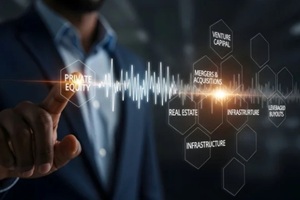 businessman interacting with financial data analysis