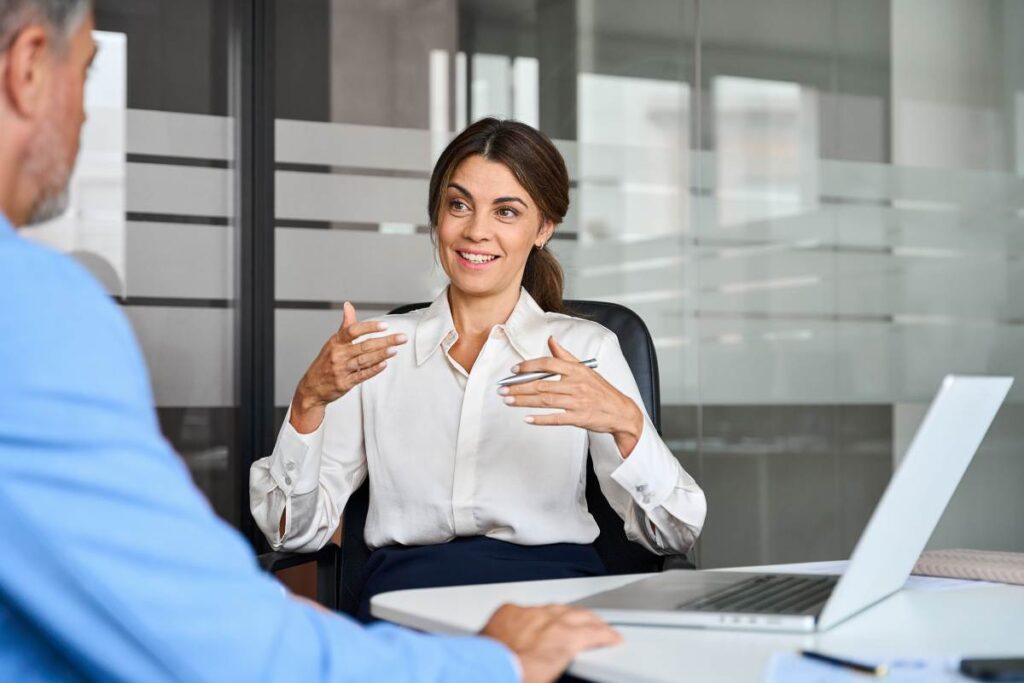 M & A Advisor Explaining Market Testing Process to Business Owner