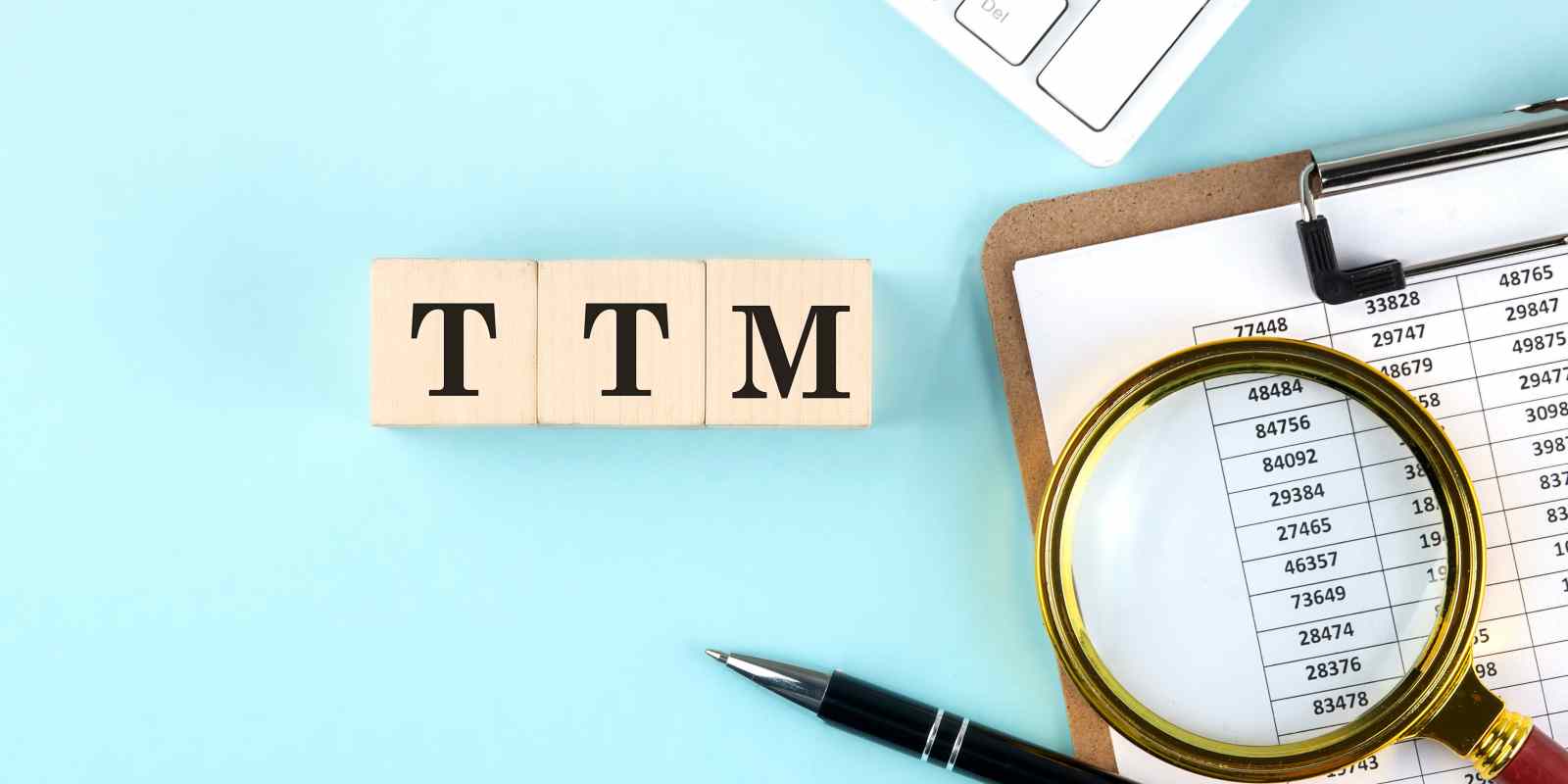 TTM Word on Wooden Cubes with Chart and Keyboard