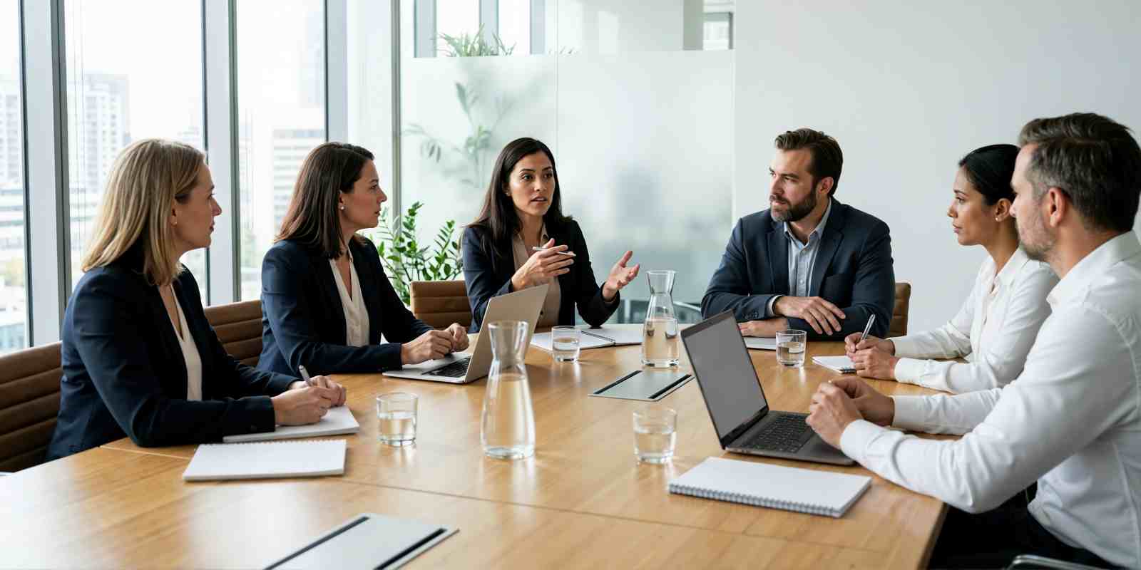 Business Team Discussing Selling Strategy in a Meeting
