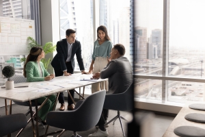 executives discussing leaving cash in their business